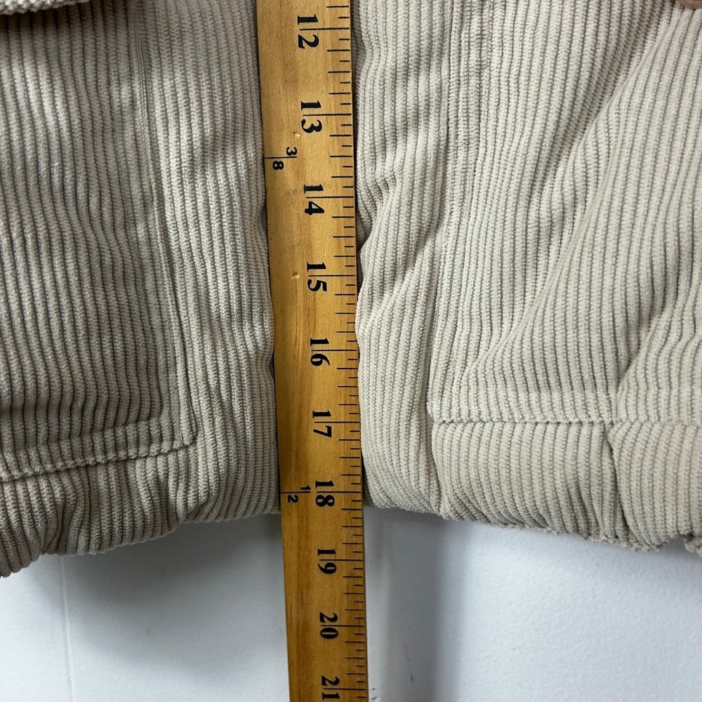 IRIS Corduroy Puffer Vest Womens Large Tan Hooded Zip Up IJ99399 NWT - Picture 7 of 8